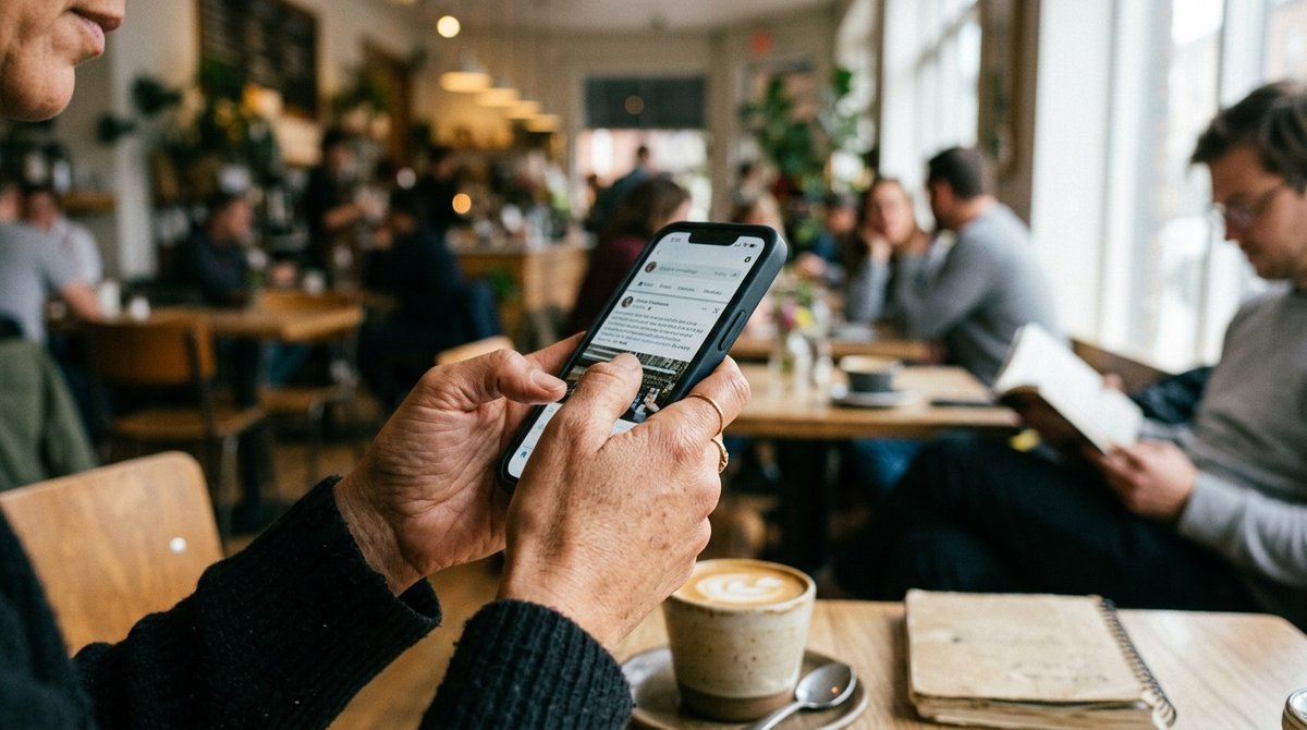 Teléfono móvil mostrando tienda online con tiempo de carga optimizado y prueba de velocidad en pantalla en ambiente real Smartphone mostrando sitio web de comercio electrónico con carga rápida y métricas de velocidad